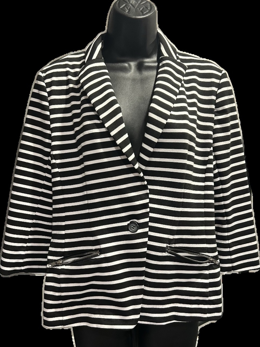 Christian Siriano Striped Blazer Jacket; size M